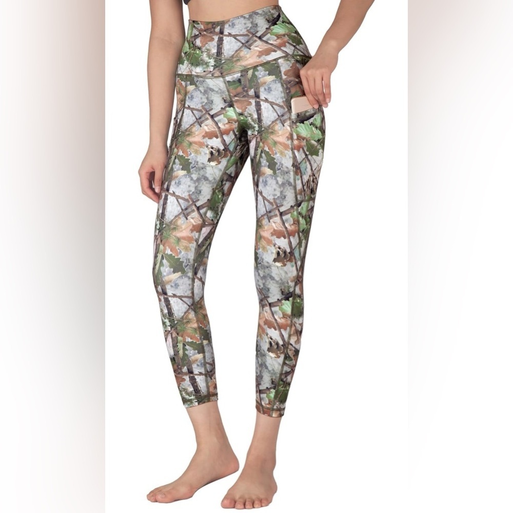 Free Leaper Yoga Pants with Pockets for Women Stretchy Leggings Camouflage XL